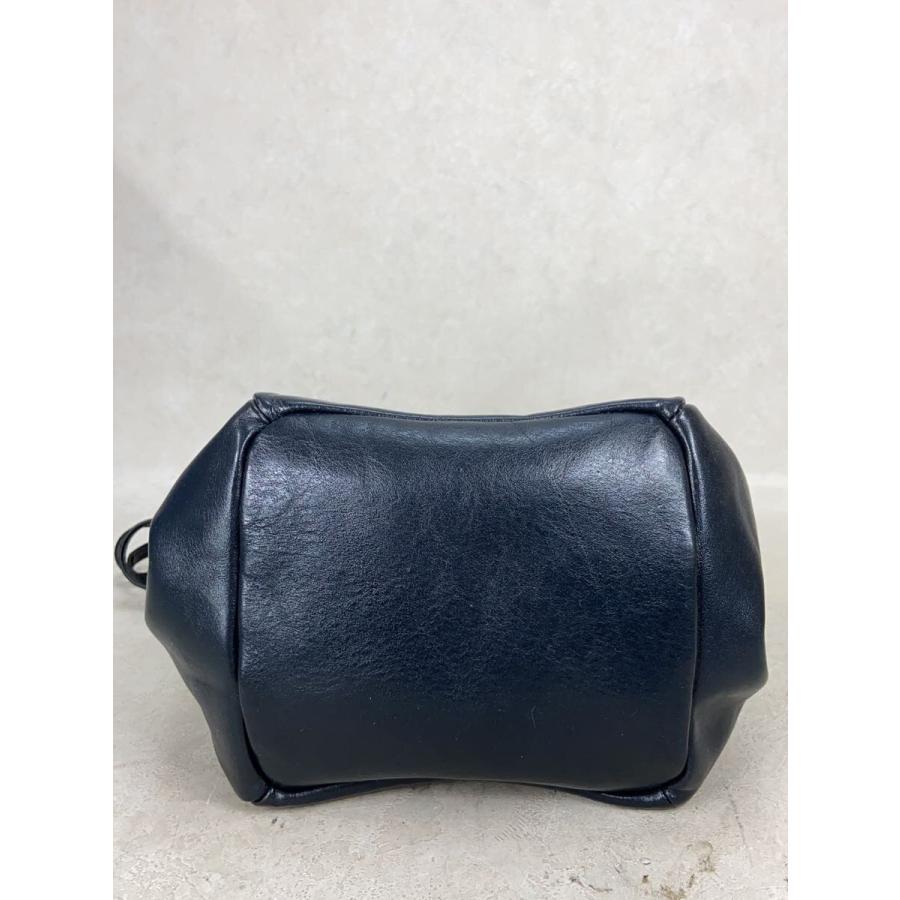 IL BISONTE◇巾着型ショルダーBAG/ショルダーバッグ/レザー/BLK/無地 