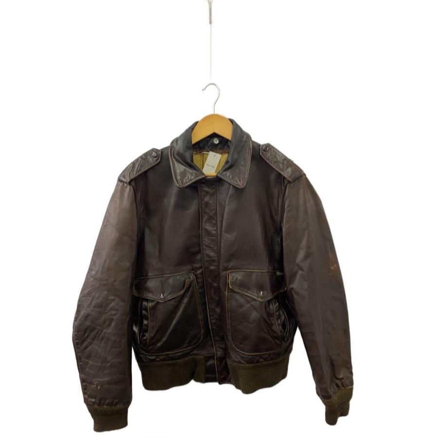 【極美品】 Schott A-2 USA製 レザージャケット ブルゾン Schott◇a-2/ライナー欠品/レザージャケット・ブルゾン/--/レザー/BRW