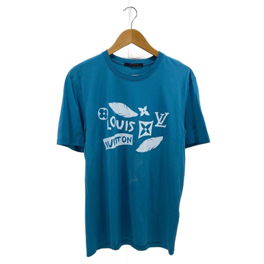 LOUIS VUITTON◇モノグラムロゴプリント/Tシャツ/M/コットン/BLU