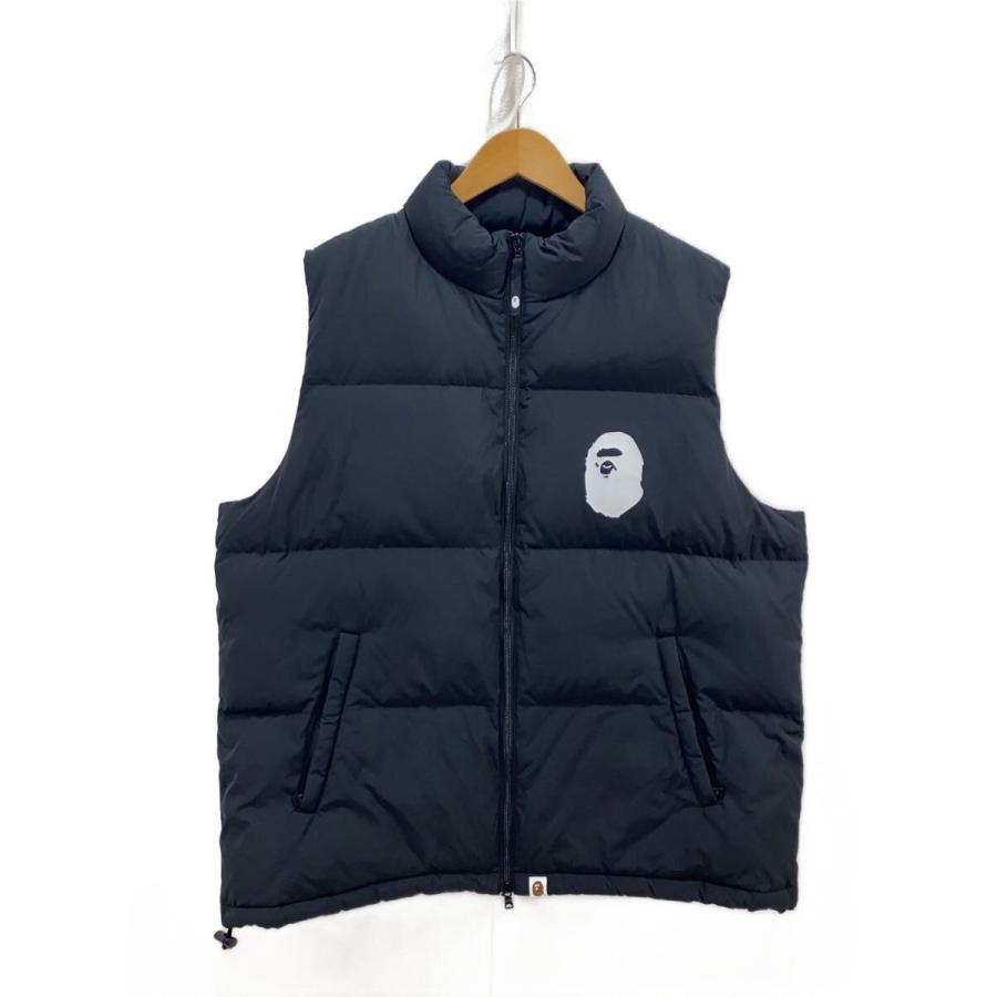 A BATHING APE◇ダウンベスト/XL/ナイロン/BLK/無地/001GDK201003H
