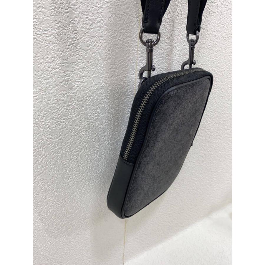 COACH◇シグネチャー エイデン クロスボディ/ショルダーバッグ/PVC/BLK