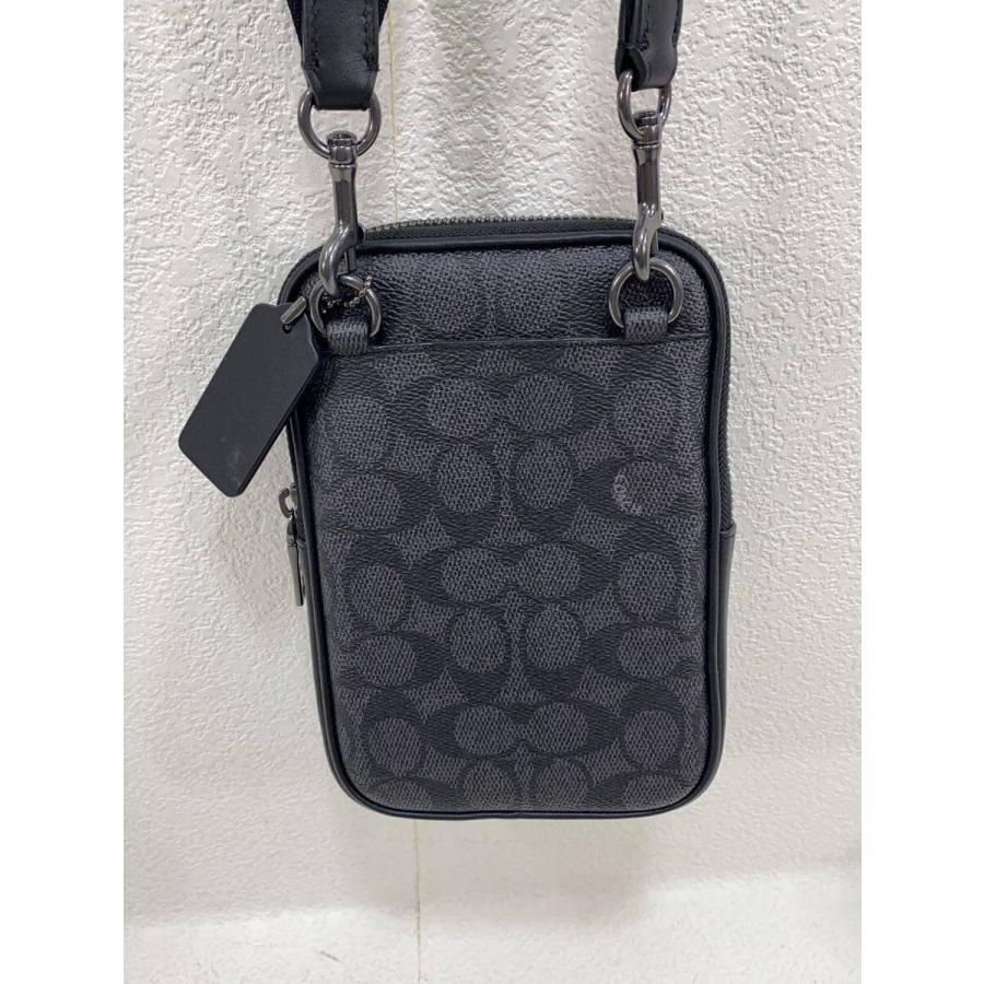 COACH◇シグネチャー エイデン クロスボディ/ショルダーバッグ/PVC/BLK