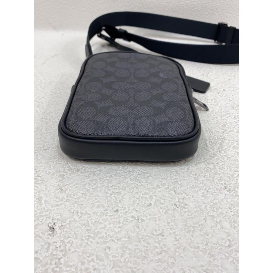 COACH◇シグネチャー エイデン クロスボディ/ショルダーバッグ/PVC/BLK