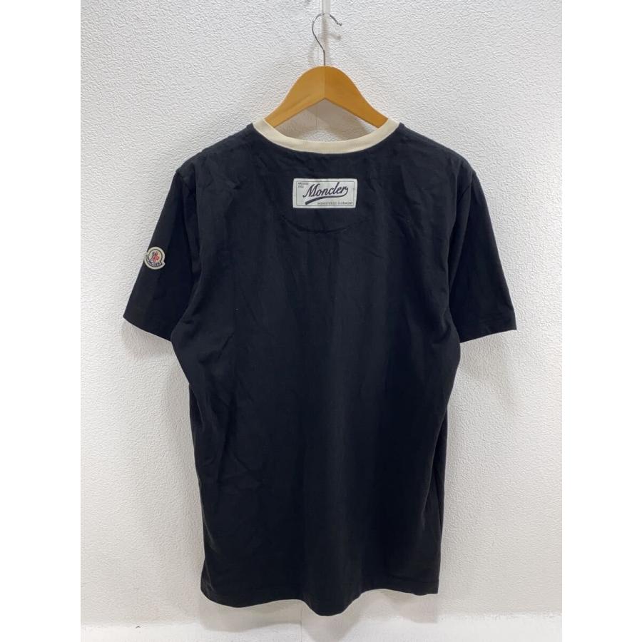 MONCLER◇Vネック/フロントロゴ/Tシャツ/L/コットン/BLK// : セカンド