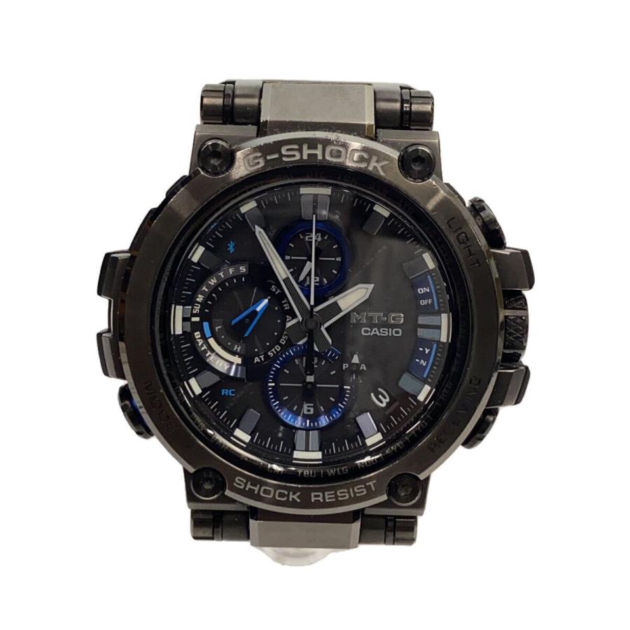 CASIO◇クォーツ腕時計/アナログ/ステンレス/BLK/GRY/MTG-B1000/傷有