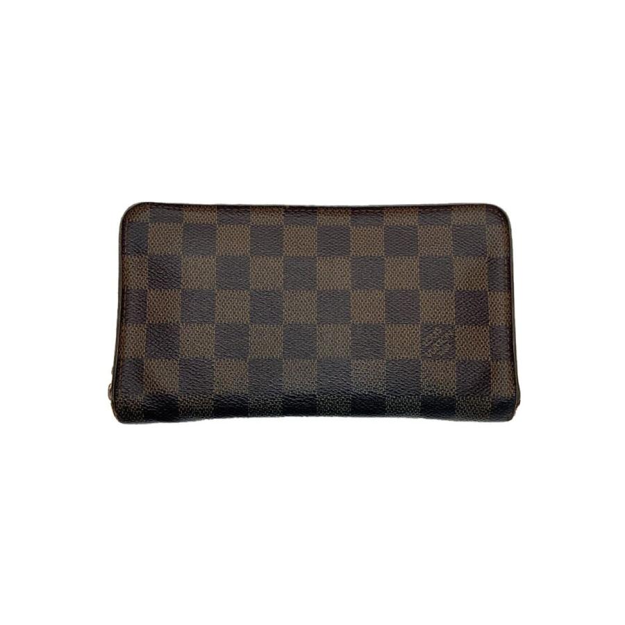 美品　LOUIS VUITTON ダミエ ポルトモネ・ジップダミエ エベヌ LOUIS VUITTON◇ポルト・モネ・ジップ_ダミエ・エベヌ_BRW/PVC/BRW