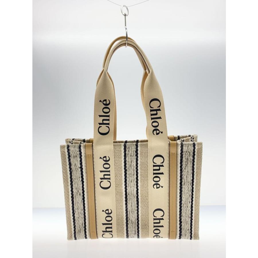 Chloe◇WOODY ミディアムトートバック/ウッディ/リネン/BRW