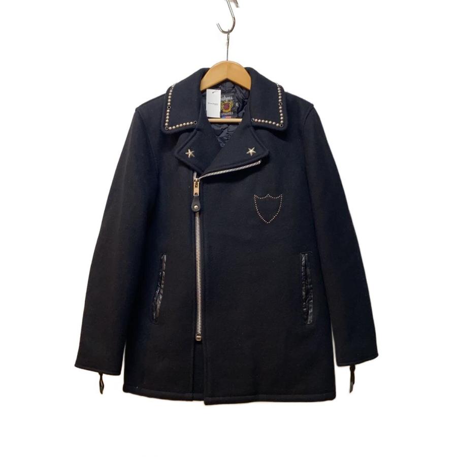 Schott◇×HTC/ウールメルトンダブルライダースジャケット/スタッズ/USA