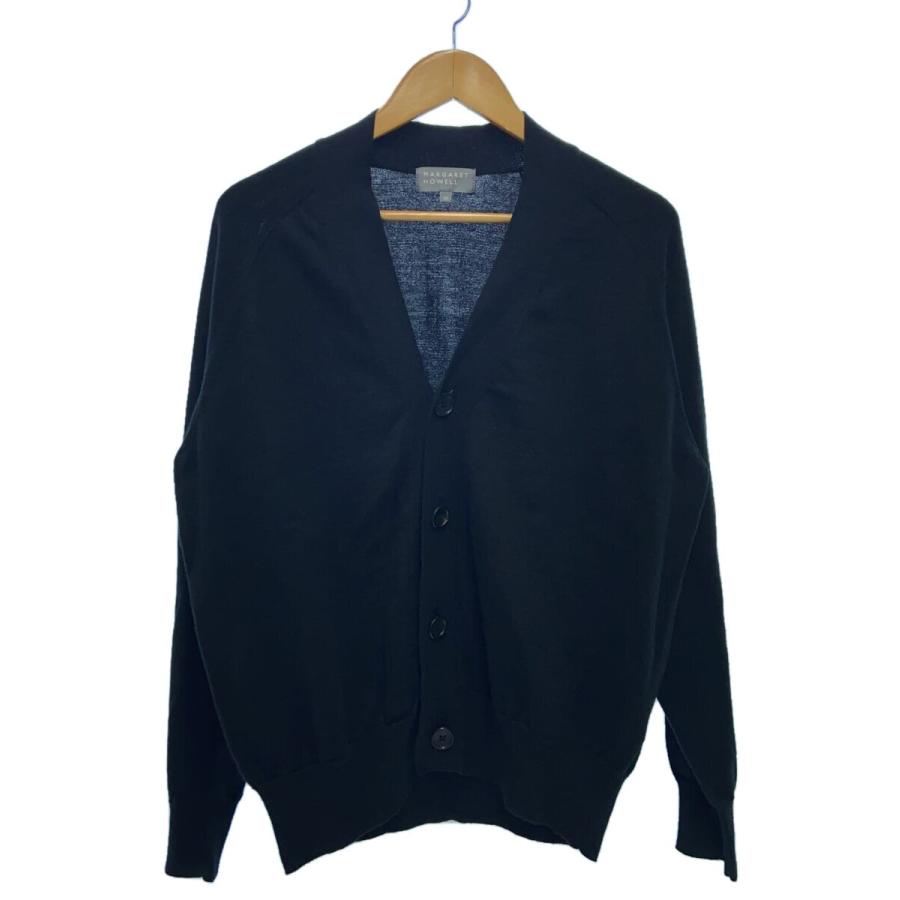 MARGARET HOWELL◇25SS RAMIE COTTON/カーディガン(薄手)/M/リネン/BLK
