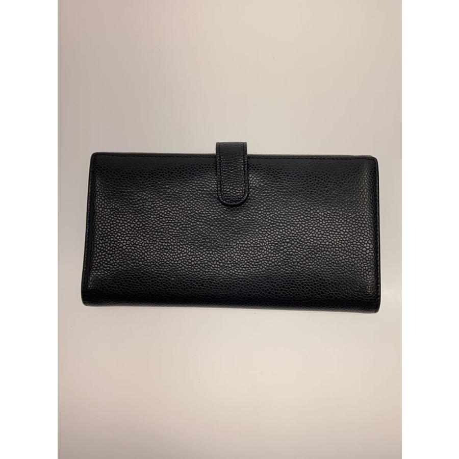 CHANEL◇キャビアスキン/タイムレスCC/長財布/レザー/BLK/レディース
