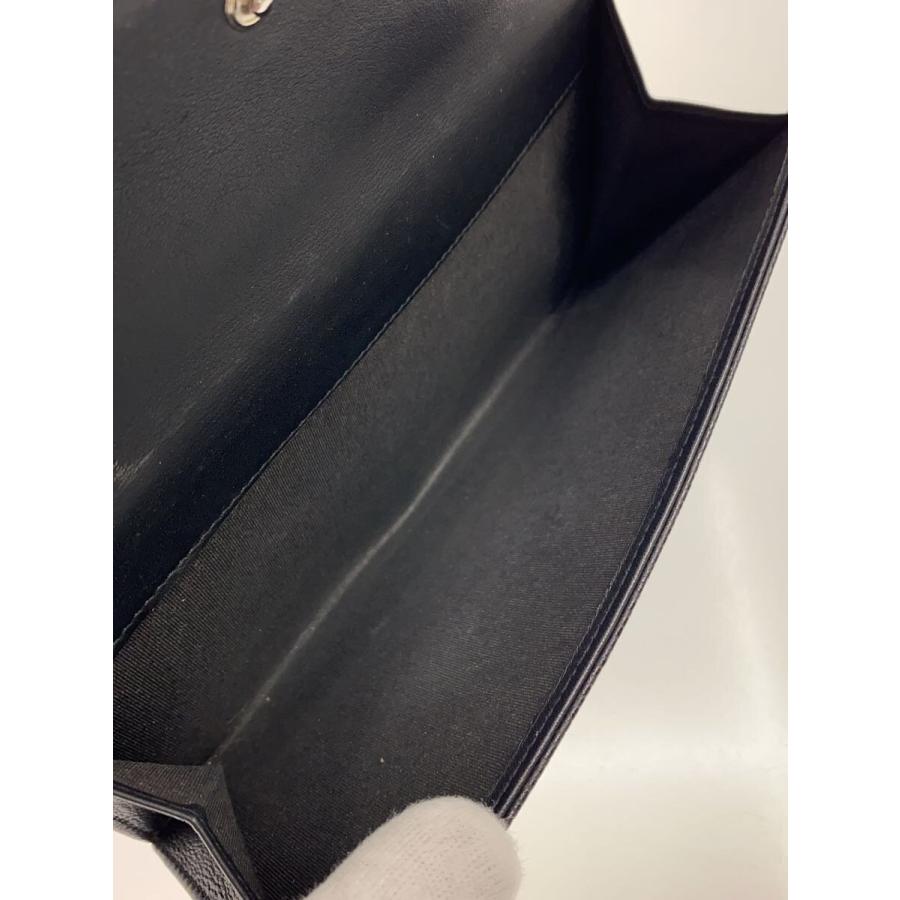 CHANEL◇キャビアスキン/タイムレスCC/長財布/レザー/BLK/レディース