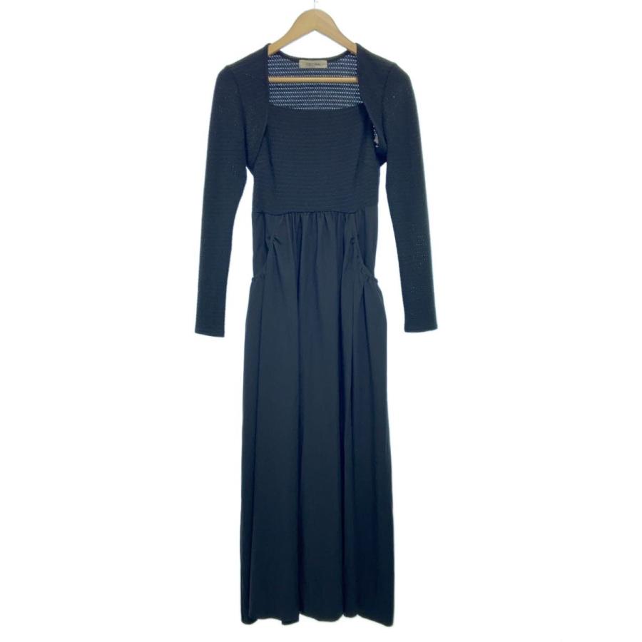 COCO DEAL◇長袖ワンピース/1/ポリエステル/BLK/無地/75225243