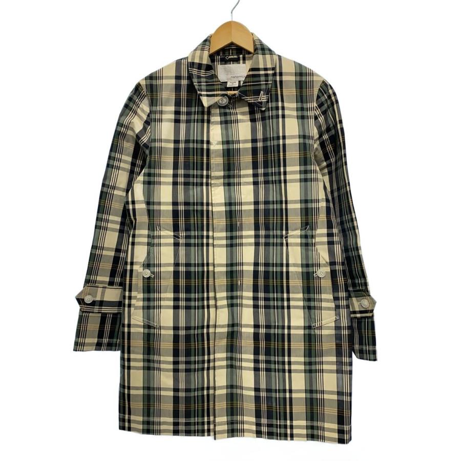 nanamica◇ステンカラーコート/XS/ゴアテックス/チェック/SUBS200/襟