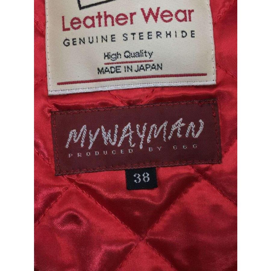 666 Leather Wear◆×MYWAYMAN/カスタム/シングルライダースジャケット/38/牛革/BLK/無地｜ssol-shopping｜04