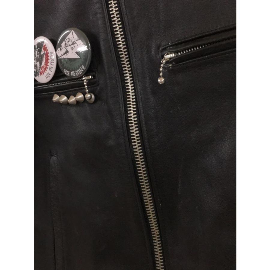 666 Leather Wear◆×MYWAYMAN/カスタム/シングルライダースジャケット/38/牛革/BLK/無地｜ssol-shopping｜08