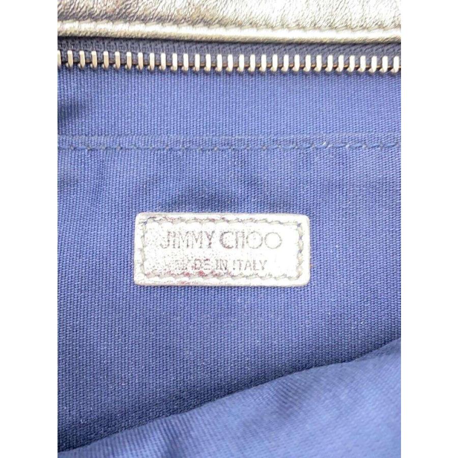 JIMMY CHOO◇スタッズ/クラッチバッグ/ポーチ/レザー/SLV : セカンド