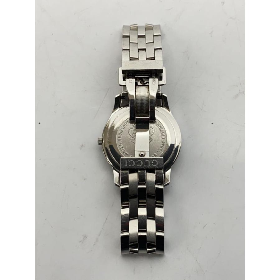 GUCCI アナログクォーツ腕時計 ブラック 5500M 稼働品 GUCCI◇クォーツ腕時計/アナログ/ステンレス/BLK/SLV/5500/キズ有