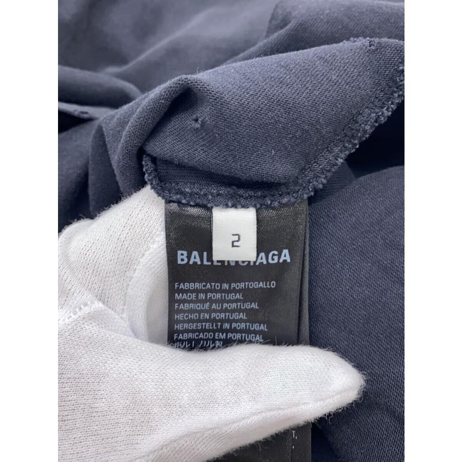 BALENCIAGA◇L/Pierced T-Shirt/Tシャツ/2/コットン/グレー BALENCIAGA◇L/Pierced T-Shirt/Tシャツ/2/コットン/グレー