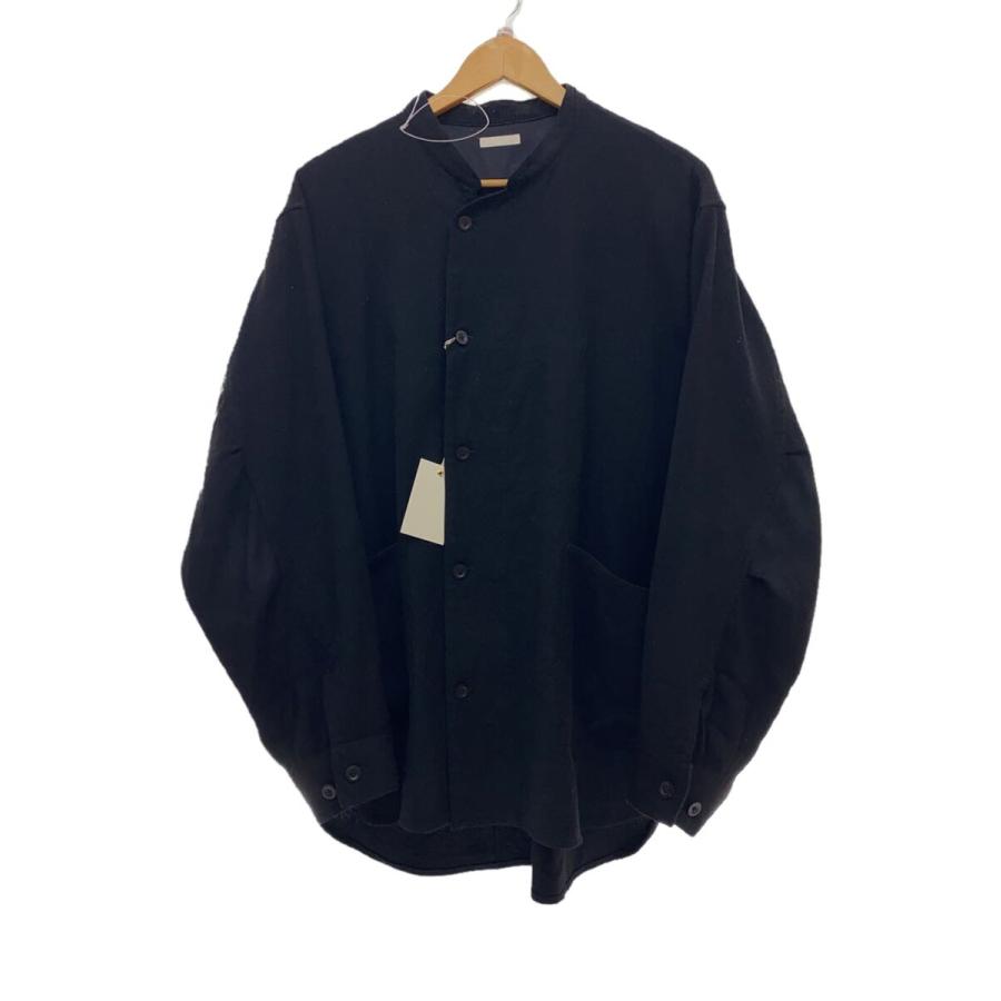 ULTERIOR◇WASHED WOOL/SILK TWILL WORK SHIRT JACKET/5/ウール/BLK