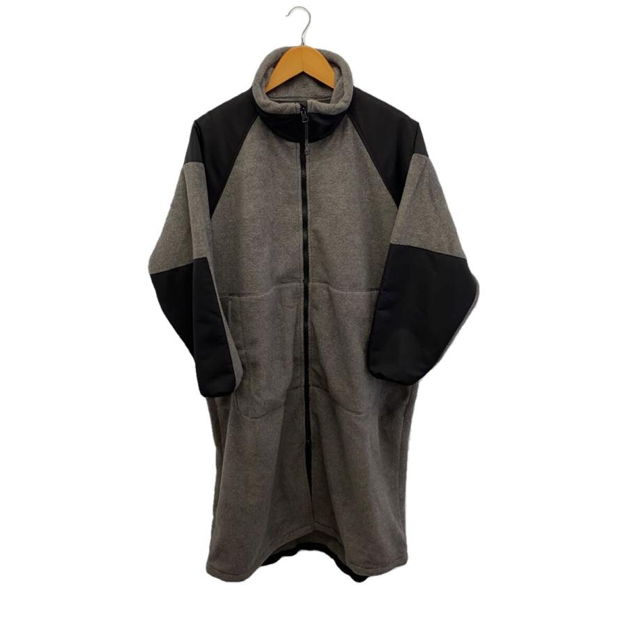 HYKE◇23AW/FLEECE COAT/フリースコート/S/ポリエステル/GRY/無地/232