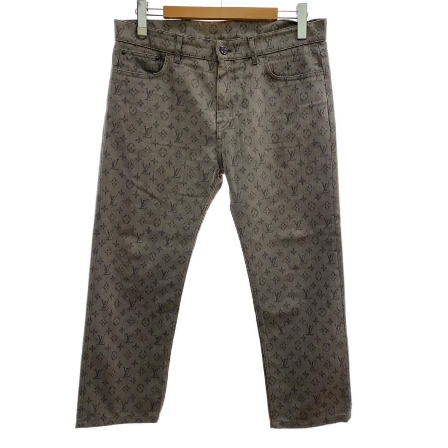 LOUIS VUITTON◇ストレートパンツ/34/デニム/GRY/総柄/RM211Q QJQ