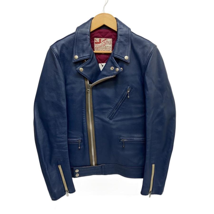 ジャケット・アウター ADDICT CLOTHES/BRITISH ASYMMETRY JACKET ADDICT CLOTHES◇AD-03/BRITISH ASYMMETRY JACKET/ターコイズ/レザー