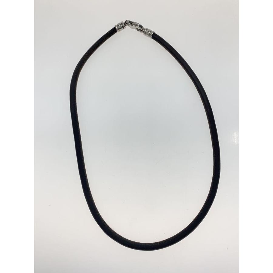 BVLGARI◆チョーカー/ネックレス/レザー/ブラック/トップ無/メンズ
