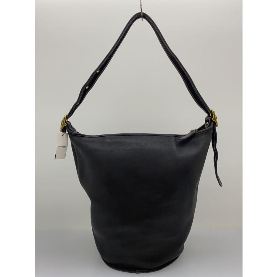 COACH◇オールド/バケツ型/ワンショルダーバッグ/レザー/BLK/USA製