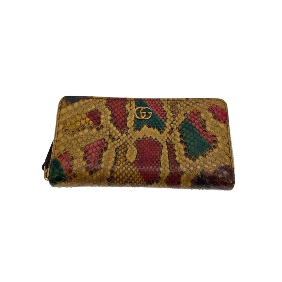 ◇グッチ◇456117/レザー×パイソン/ダブルG/ラウンドファスナー/長財布 GUCCI◇ダブルG/パイソン/ラウンドファスナー/長財布/レザー/マルチ