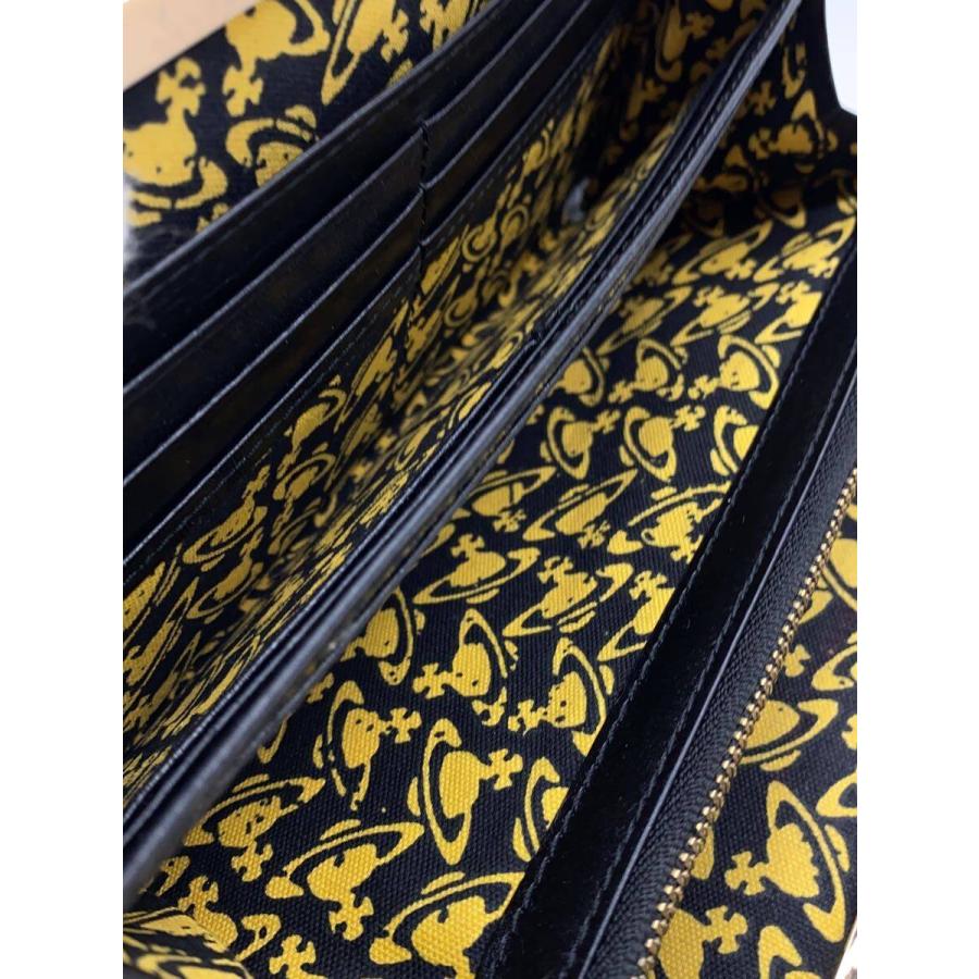 Vivienne Westwood◇オーブ/がま口/長財布/レザー/BLK/無地/レディース