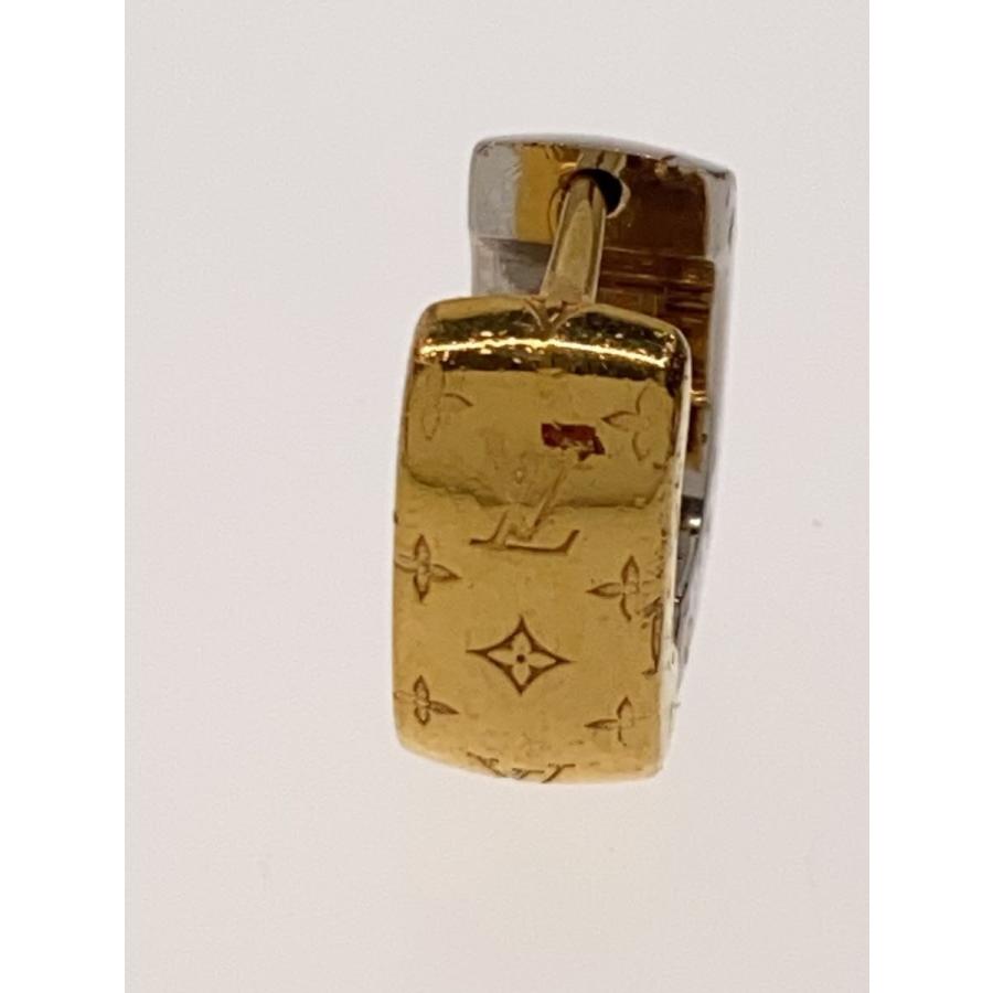 LOUIS VUITTON◇ブックル ドレイユ_ナノグラム/片耳のみ/ピアス/GLD