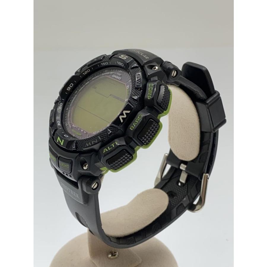CASIO PROTREK 電波ソーラー デジタル腕時計 【美品】 CASIO◇ソーラー腕時計・PROTREK/デジタル/ラバー/BLK/BLK