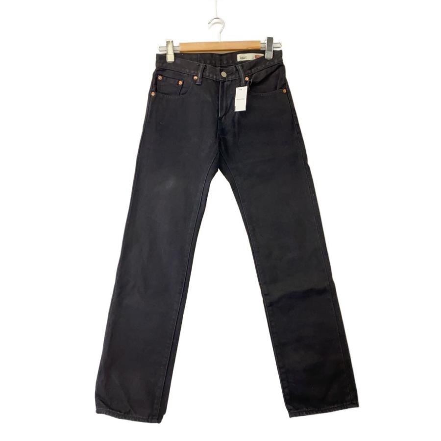 Levi's◇502/ブラックデニム/ストレートパンツ/29/コットン/BLK/無地