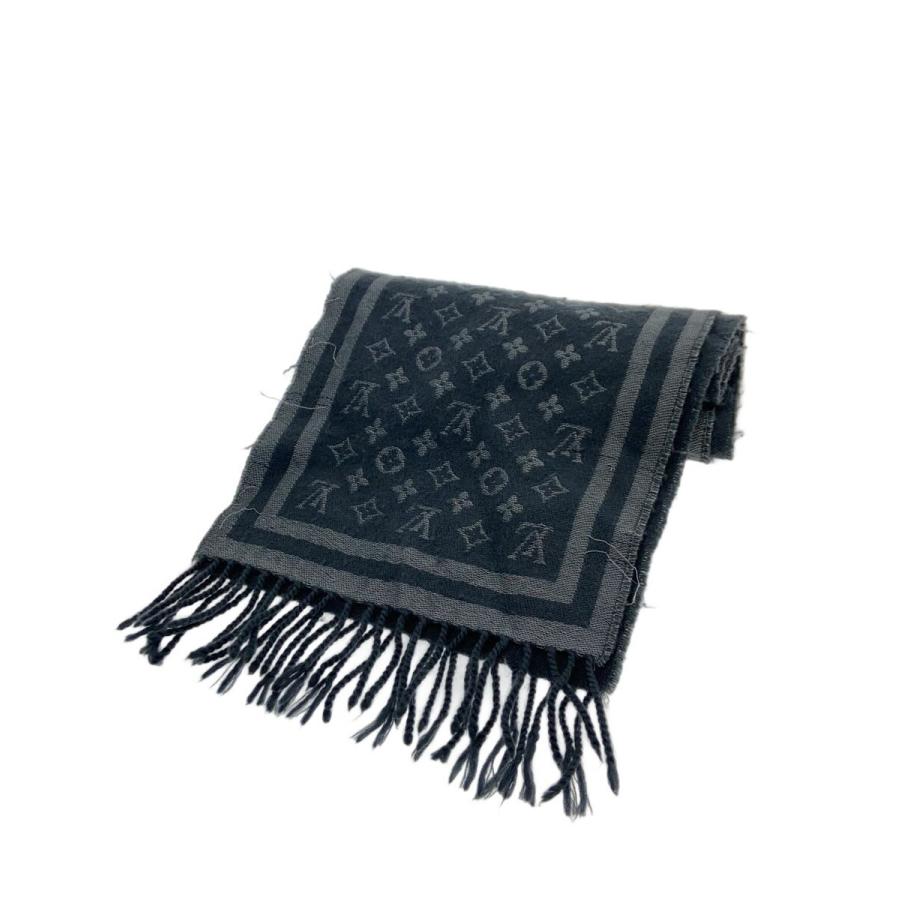 LOUIS VUITTON◇マフラー/ウール/グレー/総柄/レディース/408836
