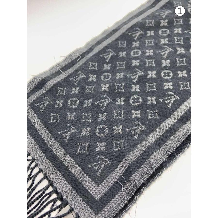 LOUIS VUITTON◇マフラー/ウール/グレー/総柄/レディース/408836
