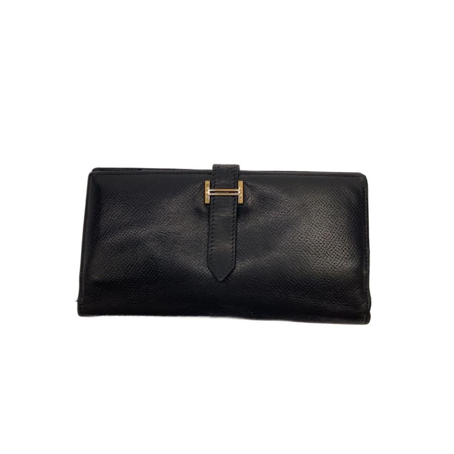 HERMES◇長財布/レザー/BLK/無地/メンズ : セカンドストリートYahoo!店 