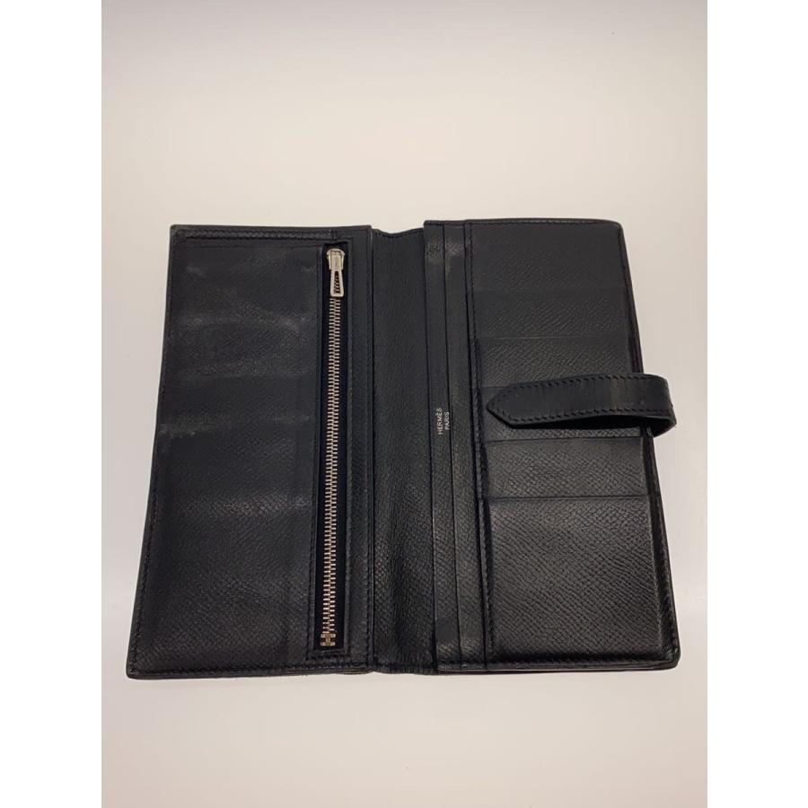 HERMES◇長財布/レザー/BLK/無地/メンズ : セカンドストリートYahoo!店 