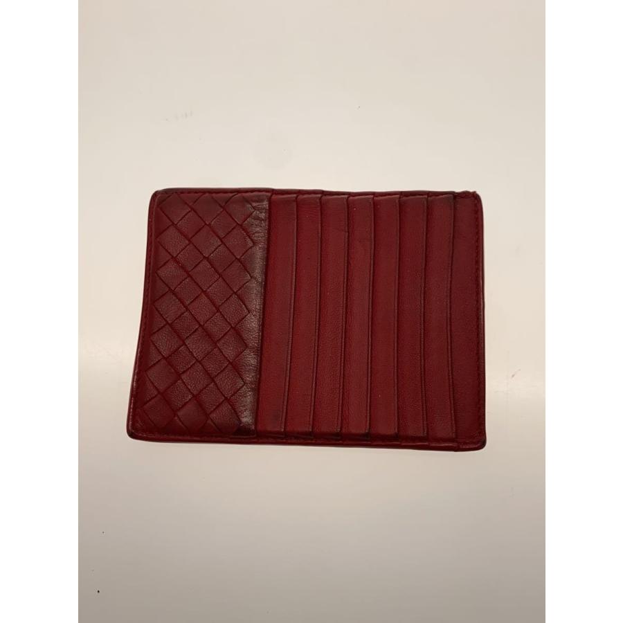 BOTTEGA VENETA◇カードケース/レザー/レッド/メンズ/イントレチャート 