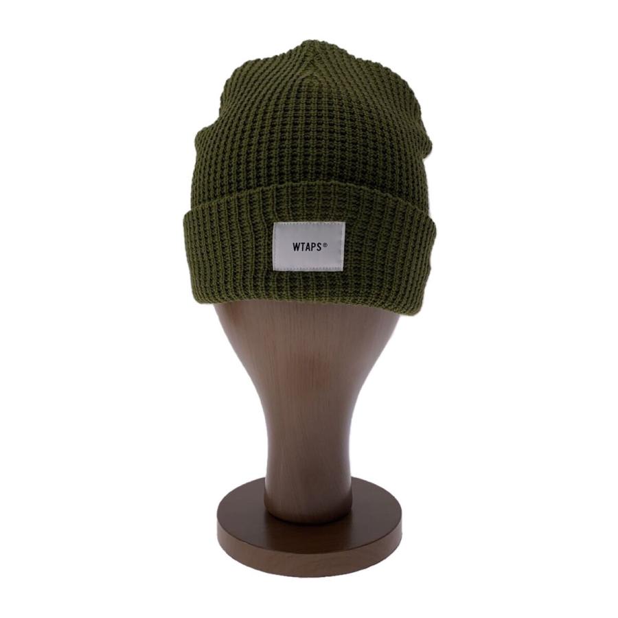 WTAPS◇ニットキャップ/8 1/8/アクリル/カーキ/無地/メンズ/201MADT