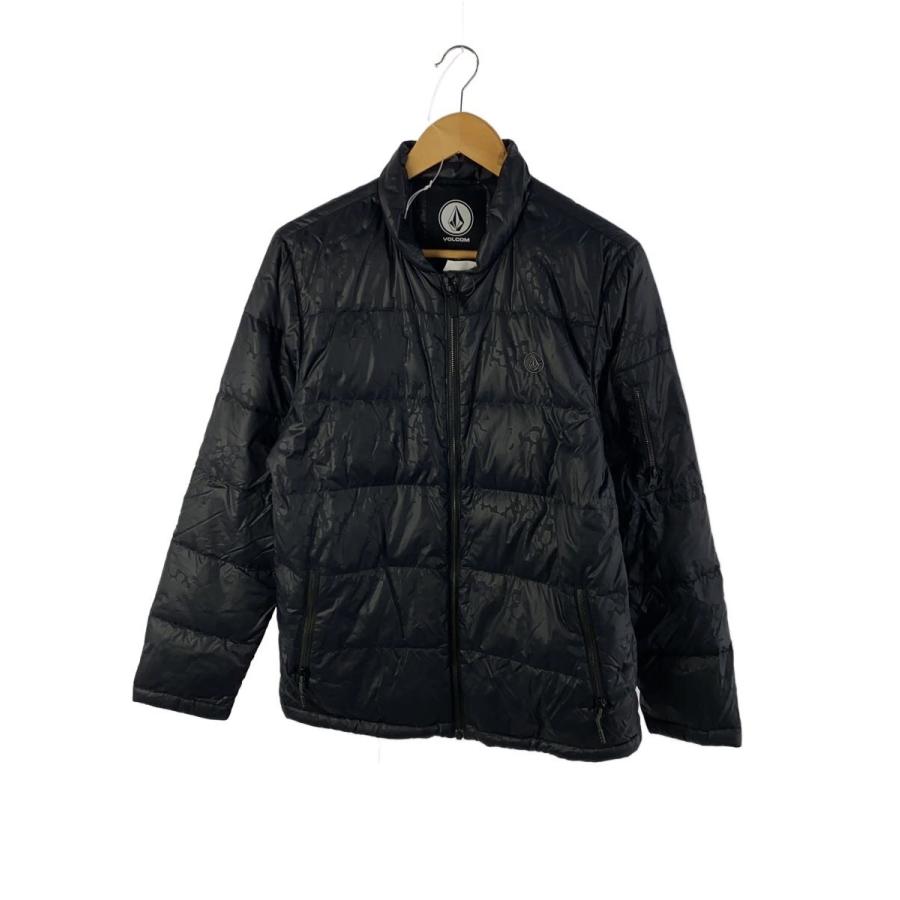 VOLCOM◇ダウンジャケット/S/ナイロン/ブラック/総柄/G0251800 BKB