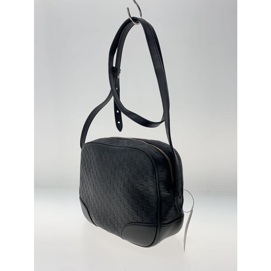 GUCCI◇ショルダーバッグ_マイクログッチシマ/レザー/BLK/総柄/斜め 