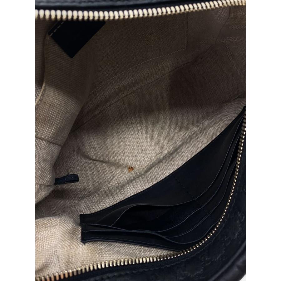 GUCCI◇ショルダーバッグ_マイクログッチシマ/レザー/BLK/総柄/斜め