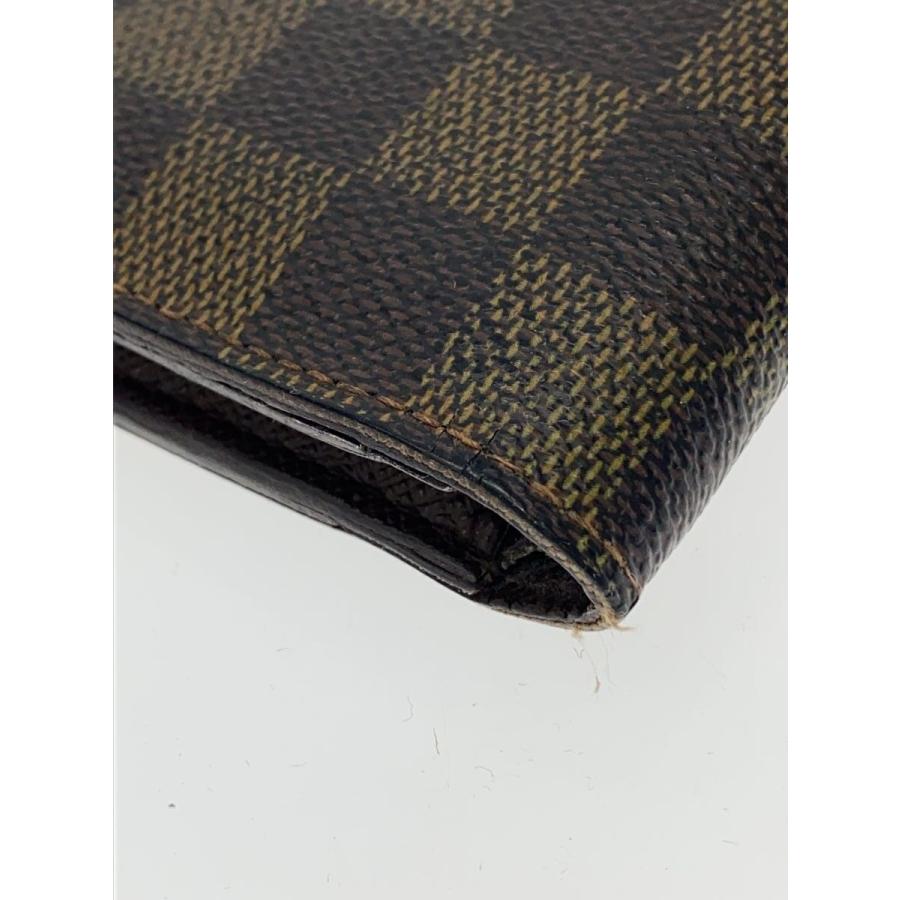 LOUIS VUITTON◇ポルト・フォイユ・マルコ_ダミエ・エベヌ/PVC/BRW