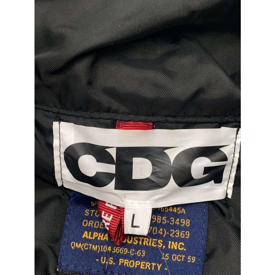 CDG◇×ALPHA INDUSTRIES/コート/L/ナイロン/BLK/プリント/SB-C002