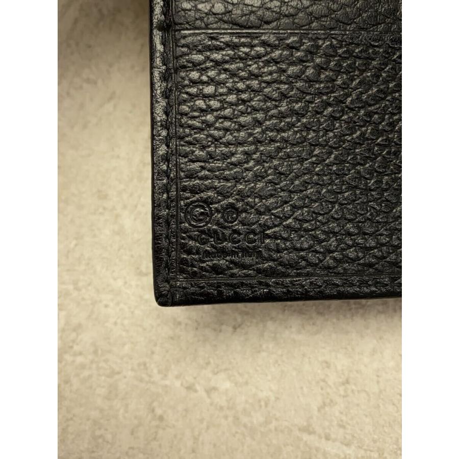 GUCCI◇2つ折り財布_インターロッキングG_レザー_ブラック/レザー/BLK