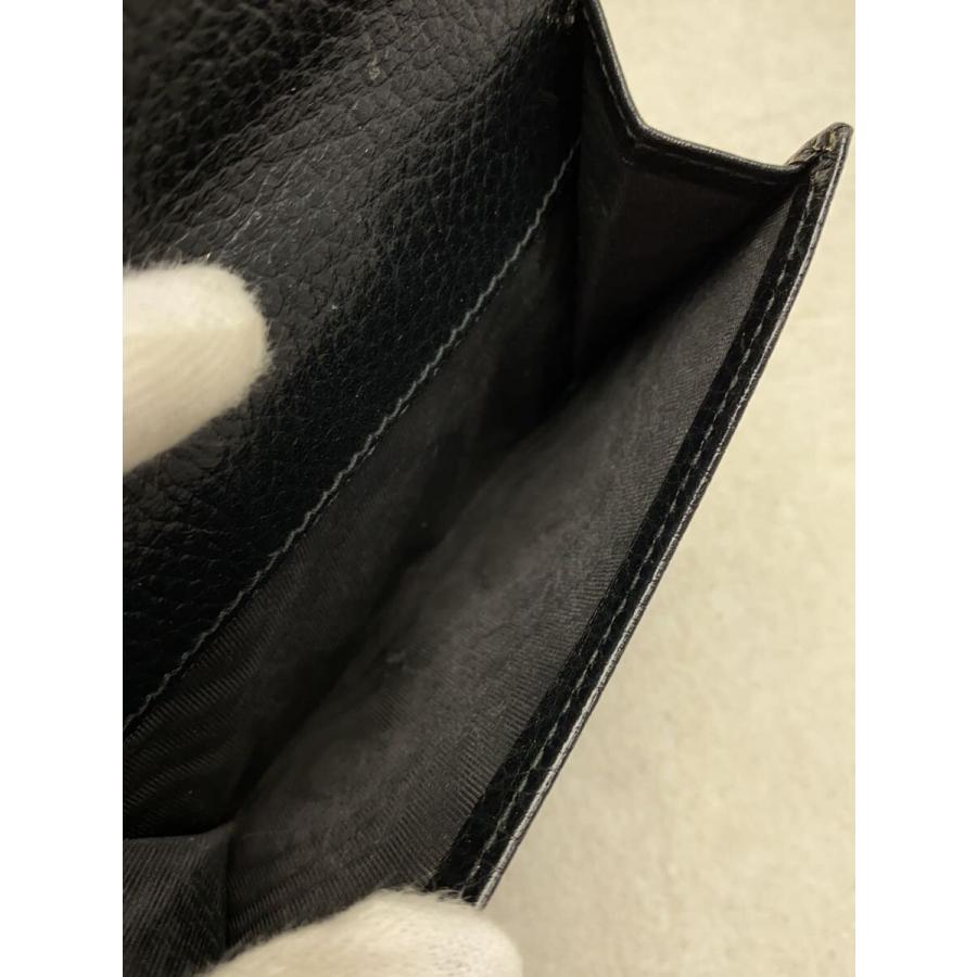 GUCCI◇2つ折り財布_インターロッキングG_レザー_ブラック/レザー/BLK
