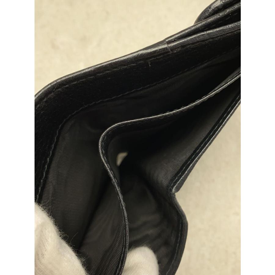 GUCCI◇2つ折り財布_インターロッキングG_レザー_ブラック/レザー/BLK