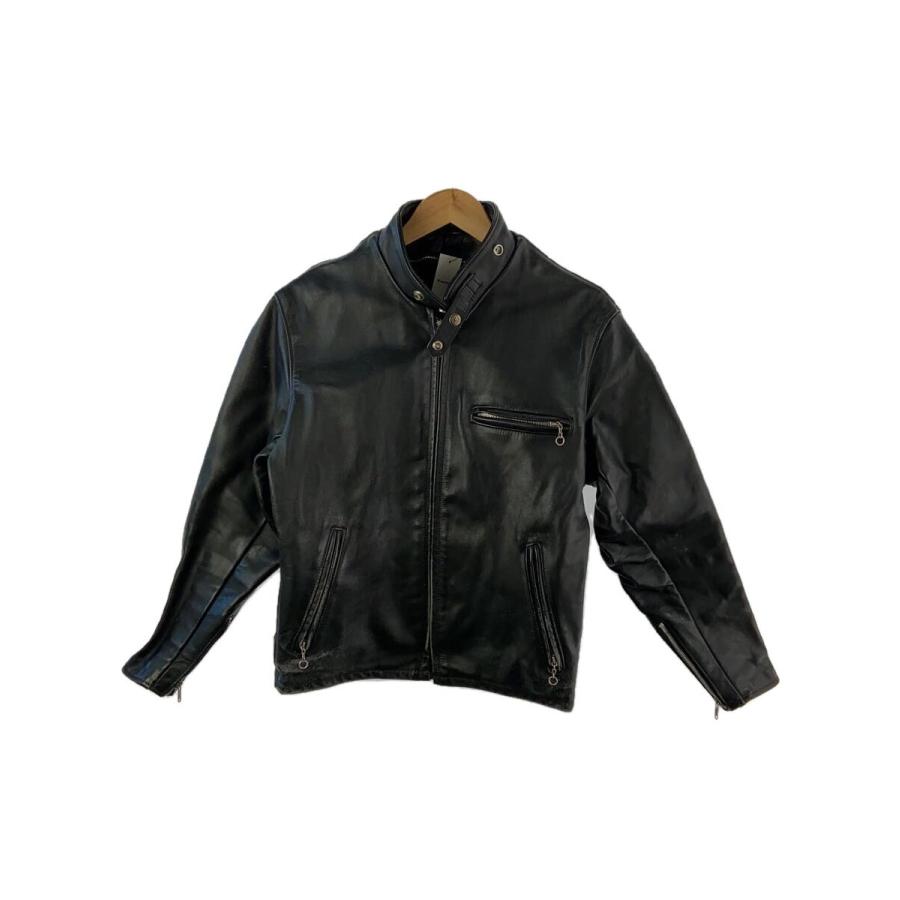 Schott◇シングルライダースジャケット/38/レザー/黒/ブラック Schott◇シングルライダースジャケット/38/レザー/黒/ブラック