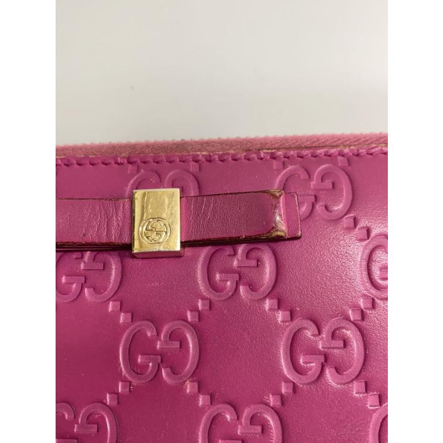 GUCCI◇長財布_グッチシマ/レザー/PNK/総柄/レディース : セカンド 