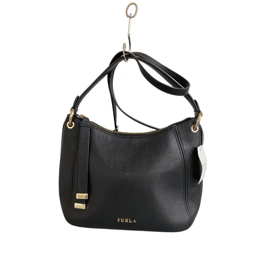FURLA LIPARI レザー 2WAY ハンドバッグ ショルダーバッグ FURLA◇ショルダーバッグ/レザー/BLK : セカンドストリートYahoo!店